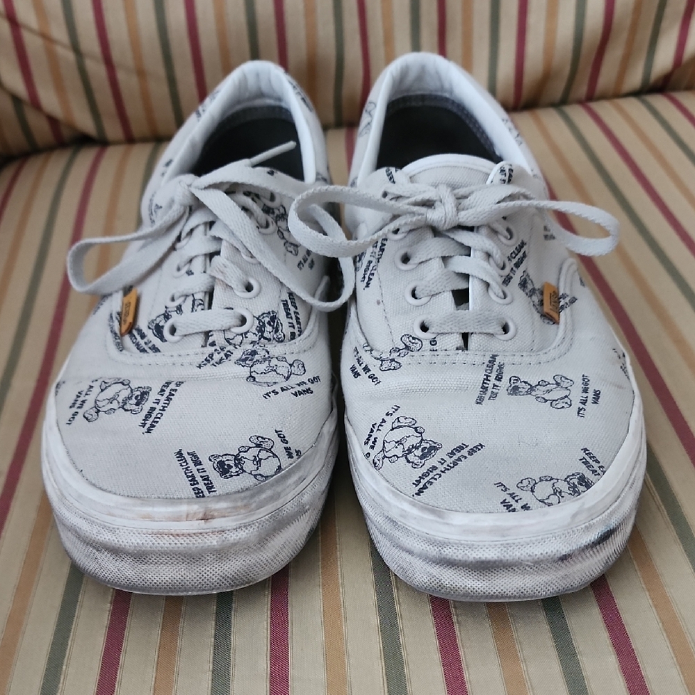 Vans Off-White Sneakers with Cartoon Print